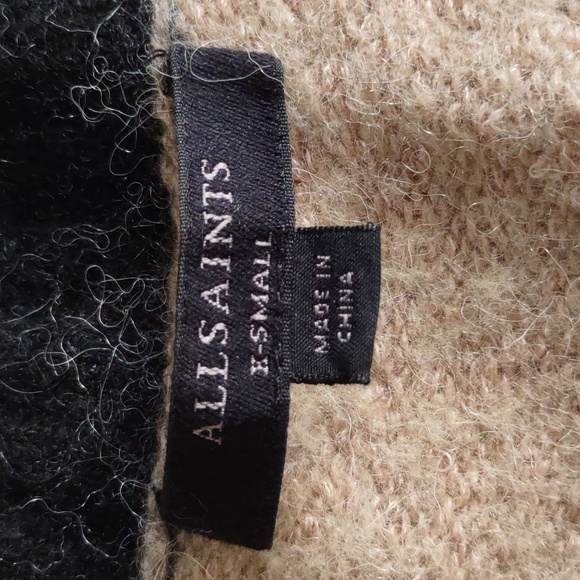 All Saints Size XS Wool Alpaca Blend Stripe V-Neck Long Sleeve Sweater - Picture 3 of 13